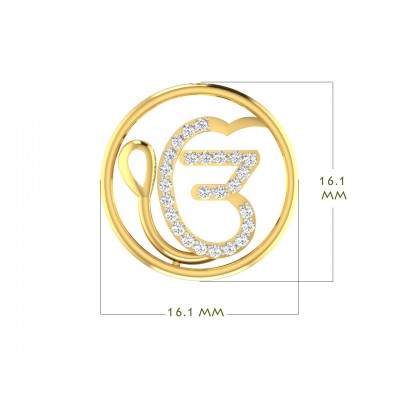 Auspicious Ik Onkaar Gold Pendant with Diamonds   